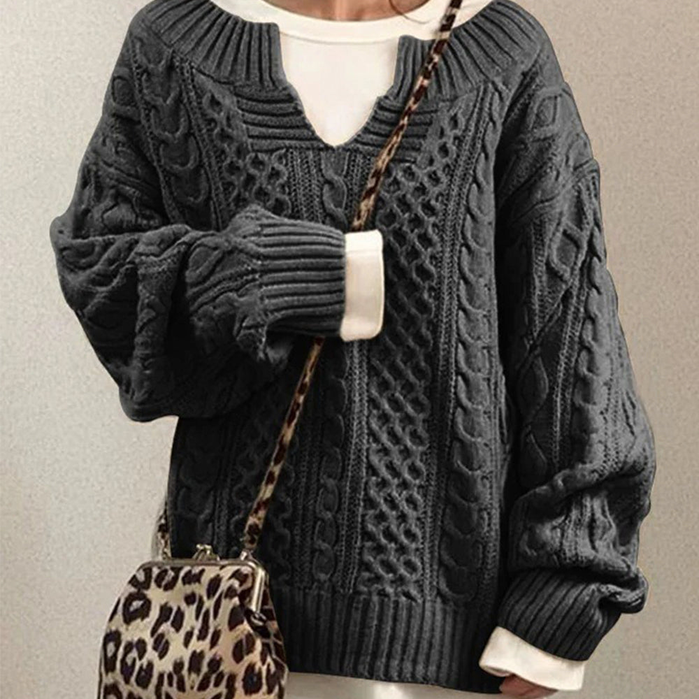 Women‘s Slouchy Cable Knit Sweater