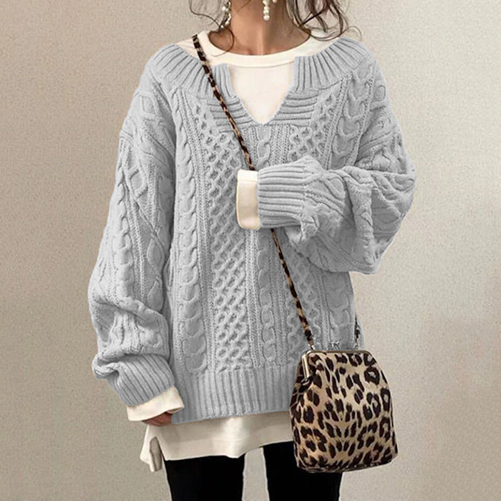 Women‘s Slouchy Cable Knit Sweater