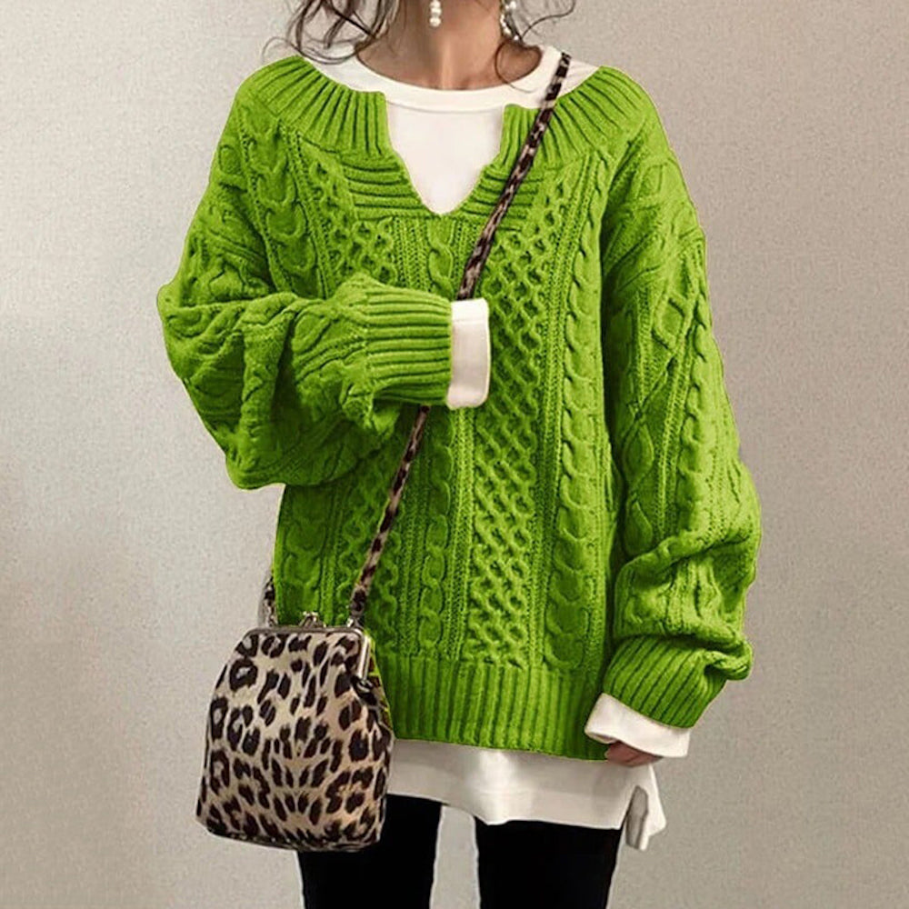 Women‘s Slouchy Cable Knit Sweater