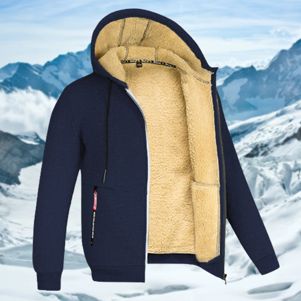 Men's Sherpa Zip Hoodie Loose Sweatshirts Coat