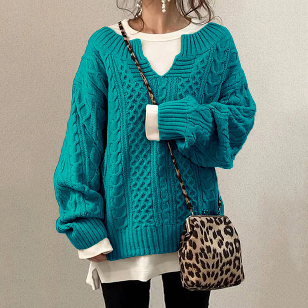 Women‘s Slouchy Cable Knit Sweater