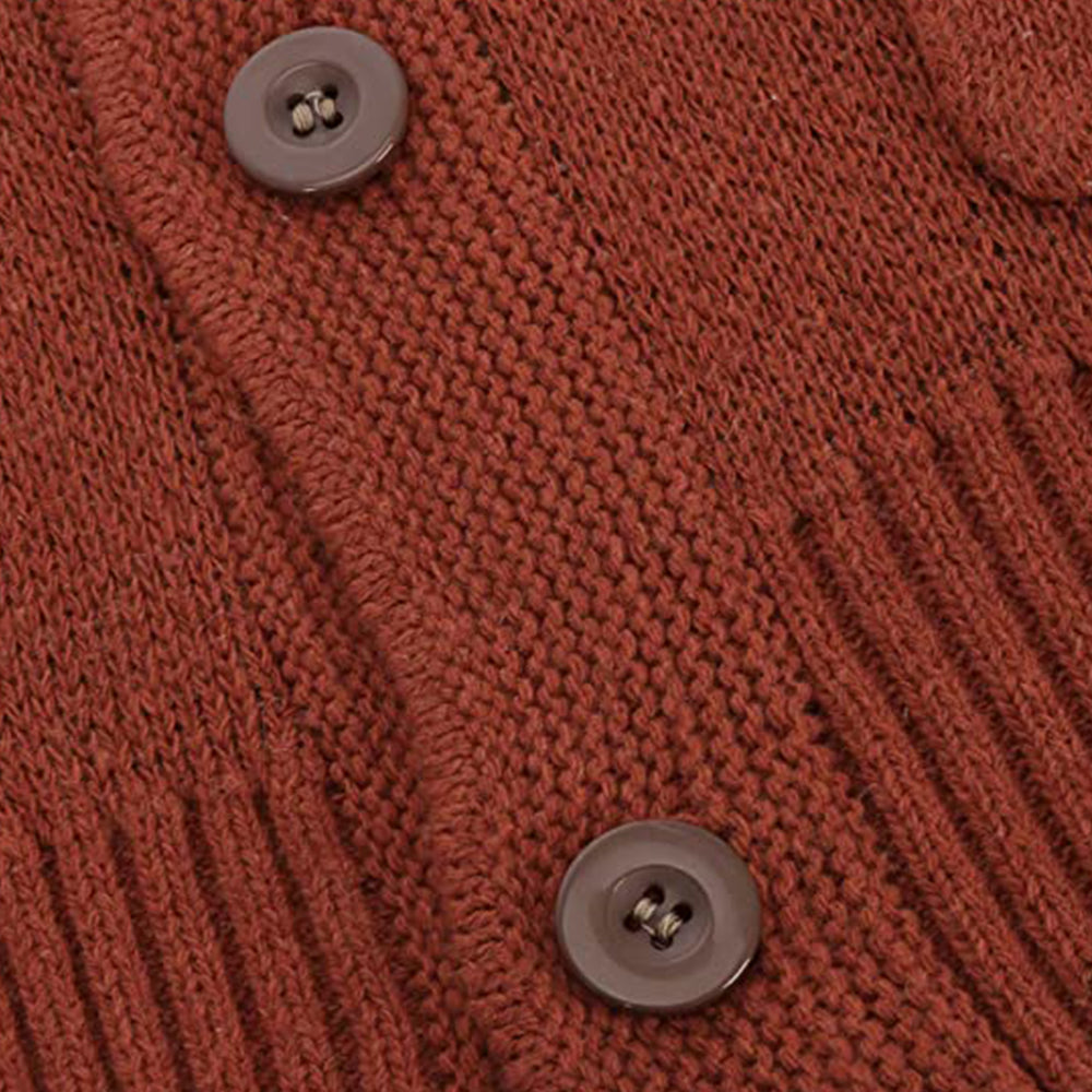 Men's Vintage Jacquard Sleeve Lapel Knit Cardigan