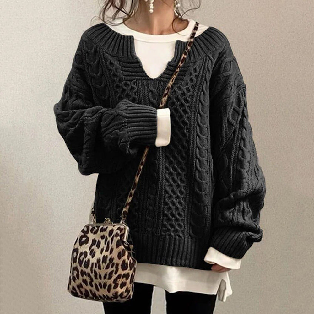 Women‘s Slouchy Cable Knit Sweater