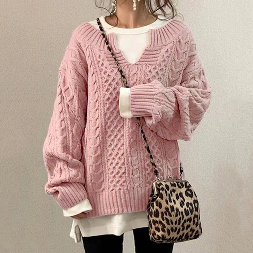 Women‘s Slouchy Cable Knit Sweater