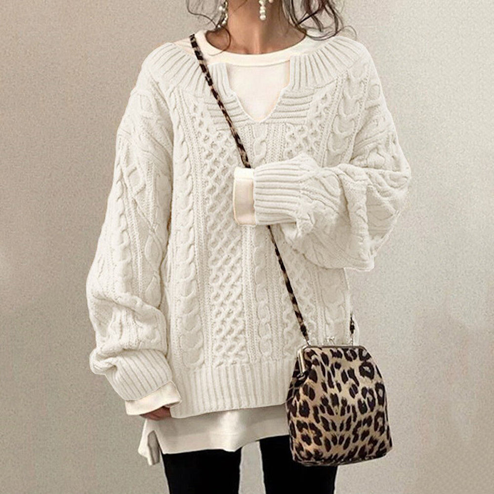 Women‘s Slouchy Cable Knit Sweater